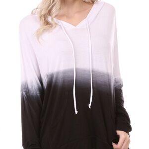Elegant Ombre Black and White Women's Hoodie